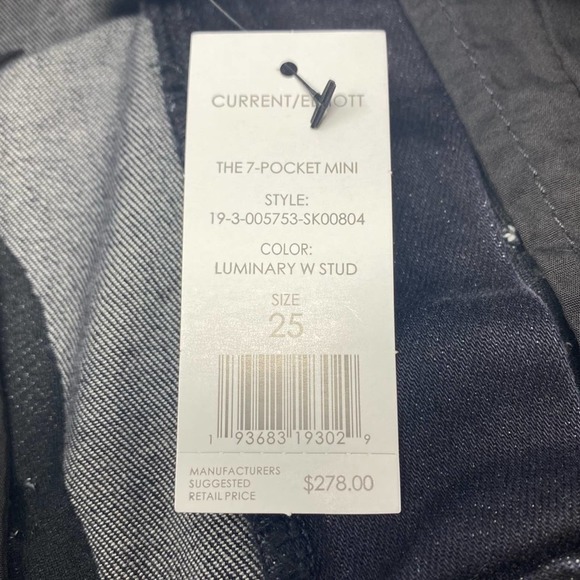 NWT Current/Elliott The 7-Pocket Studded Mini Skirt Size 25 - Picture 4 of 12
